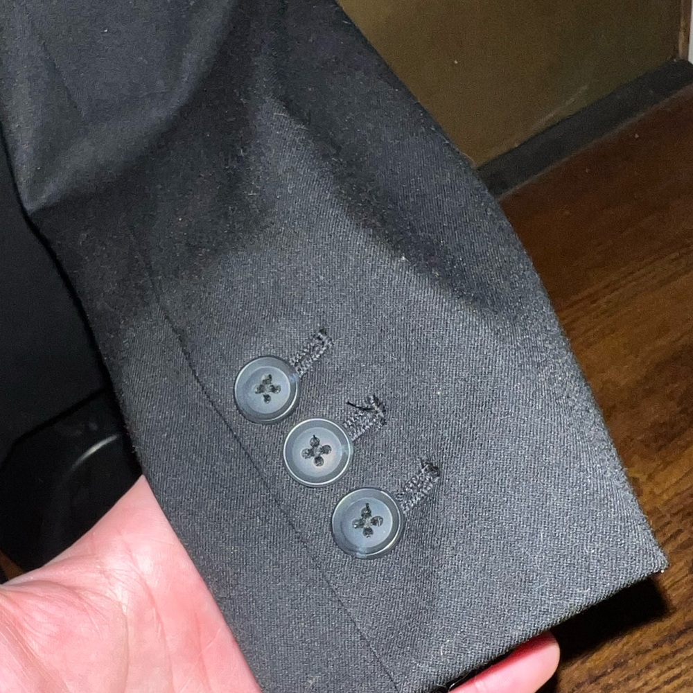 Merona Black Chic Front Button Long Sleeve Jacket Casual Office Blazer Size 6 - Picture 6 of 10